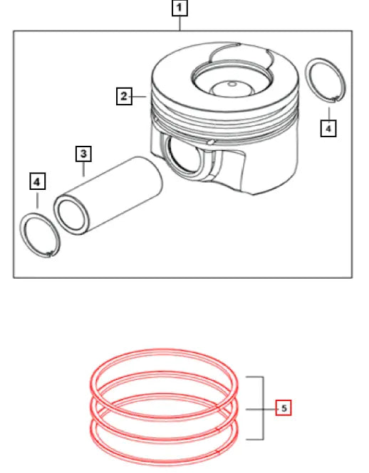 (Limited Availability) Mahindra Roxor Piston Ring Set 0312BAB01560N Mahindra Direct Parts