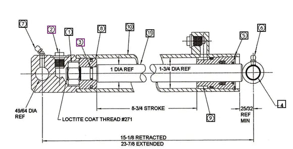 (Limited Availability) Mahindra Tractor Backhoe Swing Cylinder Seal Kit AME903175 Mahindra Direct Parts