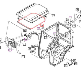 (Limited Availability) Mahindra Tractor Cab Roof Seal / Insulator 10406138001 Mahindra Direct Parts