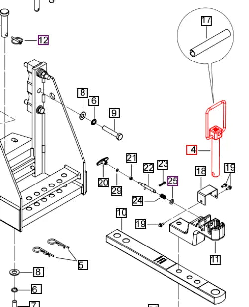 (Limited Availability) Mahindra Tractor Drawbar Pin H08017621U91 Mahindra Direct Parts