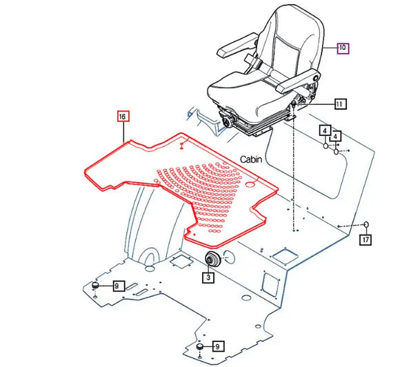(Limited Availability) Mahindra Tractor Floor Mat 15547071111 Mahindra