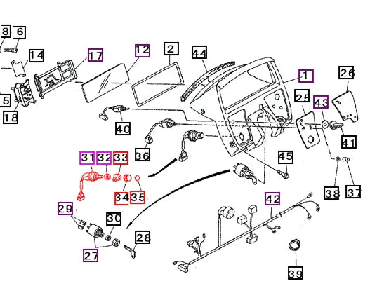 (Limited Availability) Mahindra Tractor Hazard Switch 19632917000 Mahindra Direct Parts