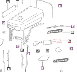 (Limited Availability) Mahindra Tractor Hood Top Sealing Foam LH 007537716B1 Mahindra Direct Parts