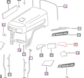 (Limited Availability) Mahindra Tractor Hood Top Sealing Foam LH 007537716B1 Mahindra Direct Parts
