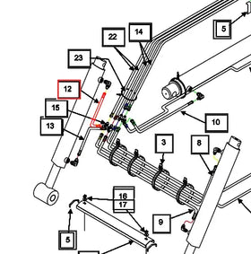 (Limited Availability) Mahindra Tractor Loader Hydraulic Hose 1/4 x 12 KMW05821504504012 Mahindra Direct Parts