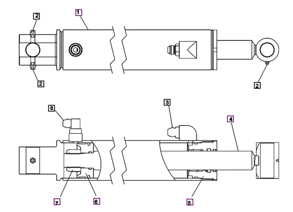 (Limited Availability) Mahindra Tractor Loader Lift Cylinder Seal Kit KMW05902146 Mahindra Direct Parts