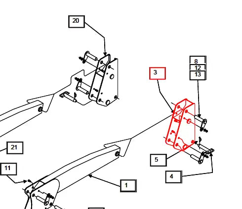 (Limited Availability) Mahindra Tractor Loader Mounting Bracket LH Left Hand KMW10023212 Mahindra Direct Parts