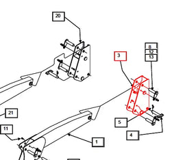 (Limited Availability) Mahindra Tractor Loader Mounting Bracket LH Left Hand KMW10023212 Mahindra Direct Parts