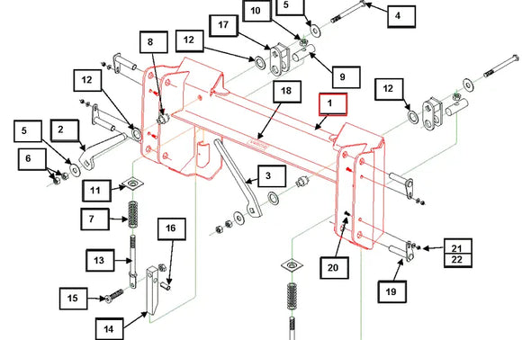(Limited Availability) Mahindra Tractor Loader Skid Steer Tool Carrier Frame KMW13044065 Mahindra Direct Parts