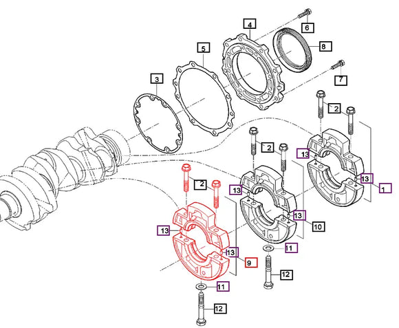 (Limited Availability) Mahindra Tractor Main Bearing Case Assembly 1 E5850A0042 Mahindra Direct Parts