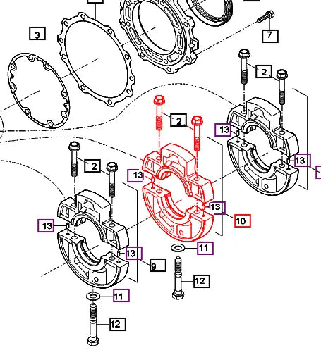 (Limited Availability) Mahindra Tractor Main Bearing Case Assembly 2 E5850A0052 Mahindra Direct Parts