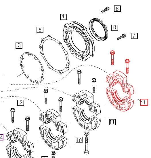 (Limited Availability) Mahindra Tractor Main Bearing Case Assembly E6820A0032 Mahindra Direct Parts