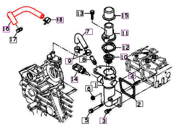 (Limited Availability) Mahindra Tractor Oil Cooler Hose E6810-16163 Mahindra Direct Parts