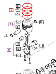 (Limited Availability) Mahindra Tractor Piston Ring Assembly E6302-21051