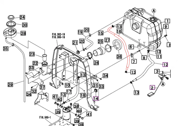 (Limited Availability) Mahindra Tractor Return Fuel Line 19480325000 Mahindra