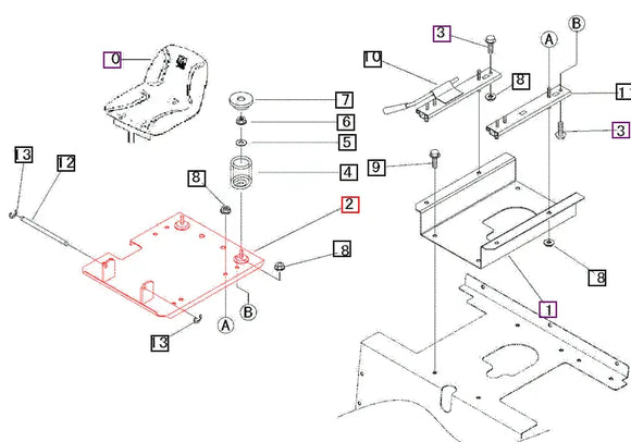 (Limited Availability) Mahindra Tractor Seat Bracket 19573407BR0 Mahindra Direct Parts