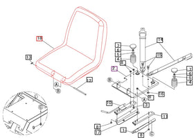 (Limited Availability) Mahindra Tractor Seat S756450AB Mahindra
