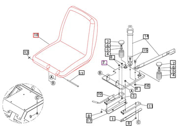 (Limited Availability) Mahindra Tractor Seat S756450AB Mahindra