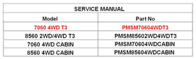 (Limited Availability) Mahindra Tractor Service Manual 7060 4WD T3 PMSM70604WDT3 Mahindra Direct Parts