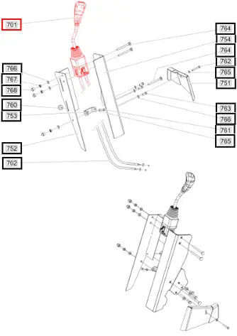 Mahindra 2 Function Monolever Without Button Em 583230 Mahindra Direct Parts