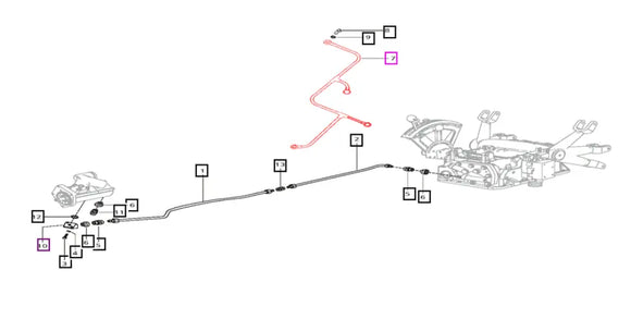 Mahindra 3 Point Rockershaft Flex Braided Lubrication Line / Hose E007208129B91 Mahindra