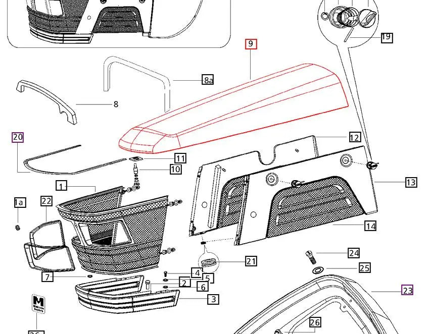 Mahindra 4500 Hood  000060330M01 Mahindra Direct Parts