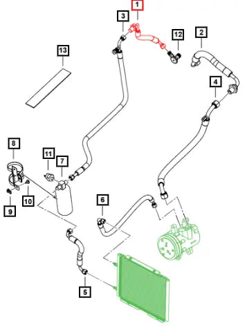Mahindra A/C Liquid Line - TXV To Dash 090154 Mahindra Direct Parts