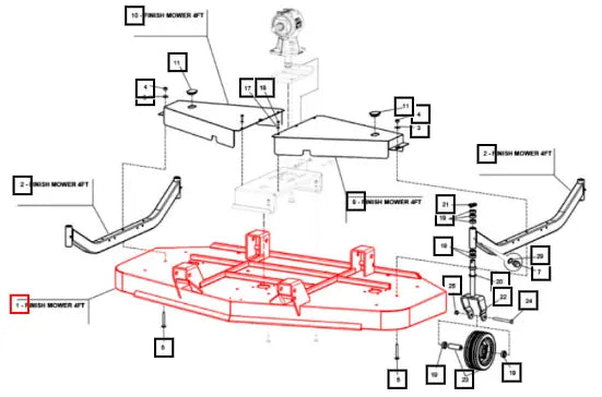 Mahindra Assembly Frame F Mower 4Ft C14123000MR Mahindra Direct Parts