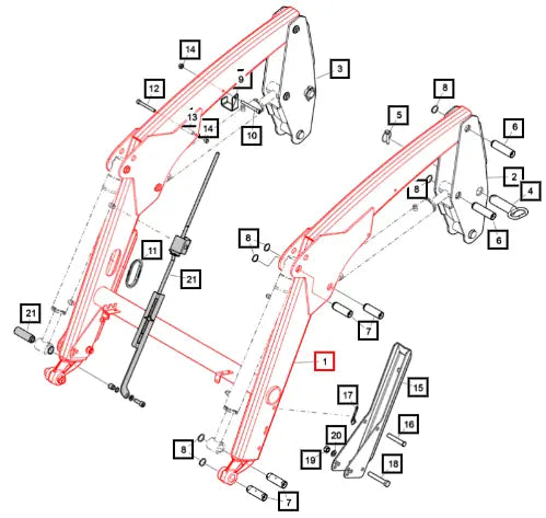 Mahindra Beam Mahindra Red 60037132-36ALO Mahindra Direct Parts