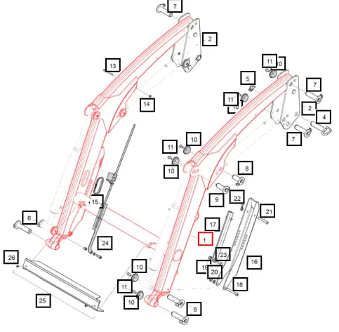 Mahindra Beam Mahindra Red 60086344-36ALO Mahindra Direct Parts