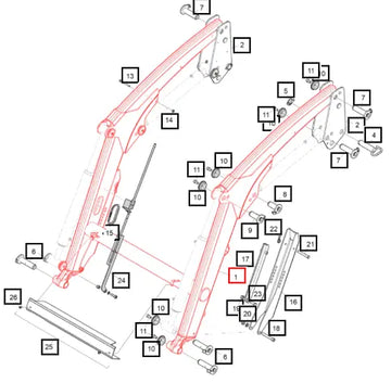 Mahindra Beam Mahindra Red 60086344-36ALO Mahindra Direct Parts