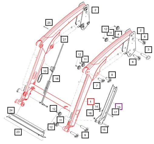 Mahindra Beam Mahindra Red 60095187-36ALO Mahindra Direct Parts