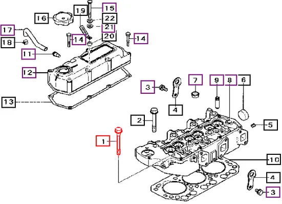 Mahindra Bolt, Cyl Head 30A0103300 Mahindra Direct Parts