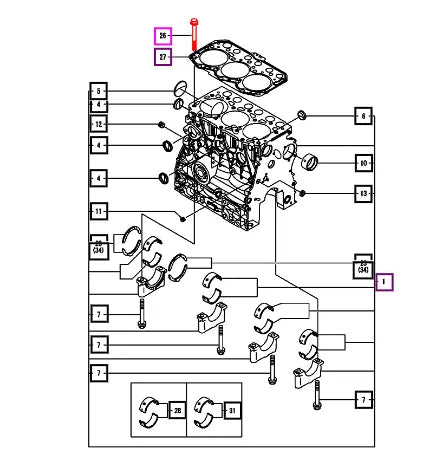 Mahindra Bolt, Cylinder Head 119810-01200 Mahindra Direct Parts