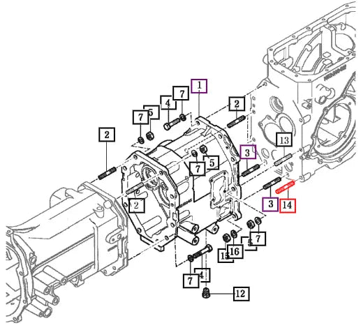 Mahindra Bolt, Stud/2 V2514412040 Mahindra Direct Parts