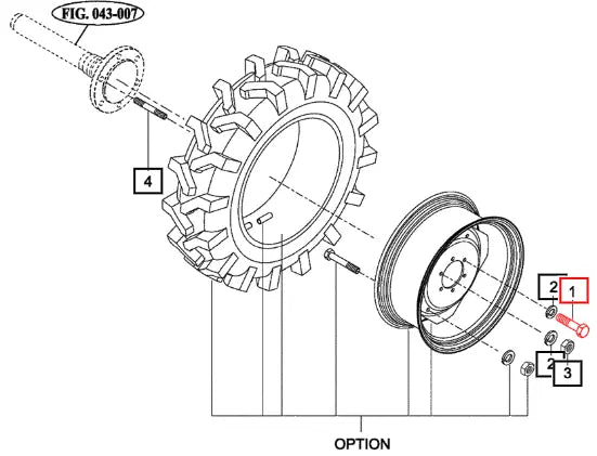 Mahindra Bolt(spec.m16x30)(for Front Wheel) V2013616030 Mahindra Direct Parts