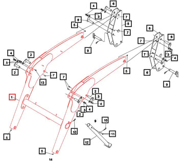 Mahindra Boom Assembly KMW11003073 Mahindra Direct Parts