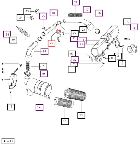 Mahindra Clamp Top Plate - Air Cleaner Intake Pipe 006002635F1 Mahindra Direct Parts
