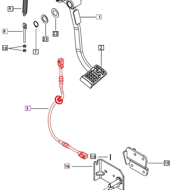 Mahindra Clutch Pedal Cable 008005917U91 Mahindra