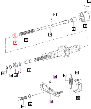 Mahindra Collar Diff . Lock Shaft 000704749R1 Mahindra Direct Parts