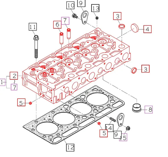 Mahindra Cylinder Head Assembly E6853-A0302 Mahindra Direct Parts