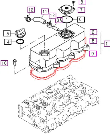 Mahindra Cylinder Head Cover Gasket E585014521 Mahindra Direct Parts