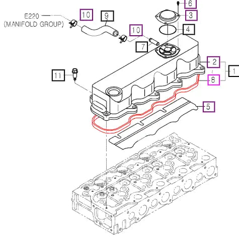 Mahindra Cylinder Head Cover Gasket E651014521 Mahindra Direct Parts