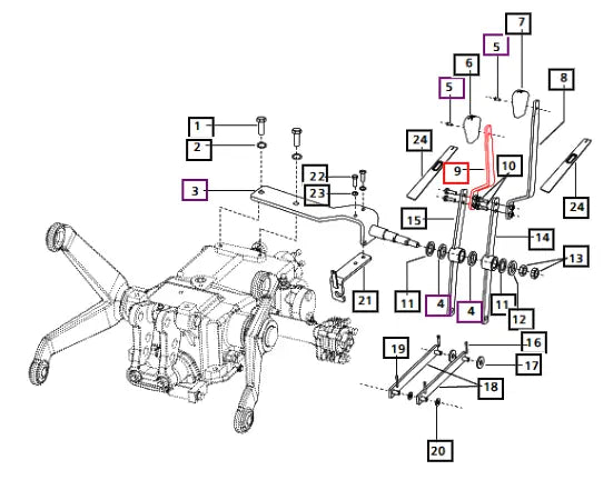 Mahindra Dc Lever Assembly - Top E008003870D11 Mahindra Direct Parts