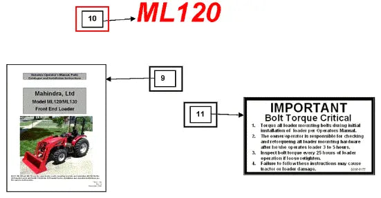 Mahindra Decal, Ml120 KMW05953162 Mahindra Direct Parts