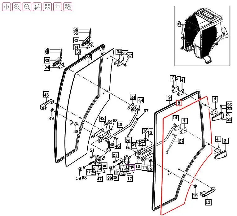 Mahindra Door Glass LH 14527052131 Mahindra Direct Parts