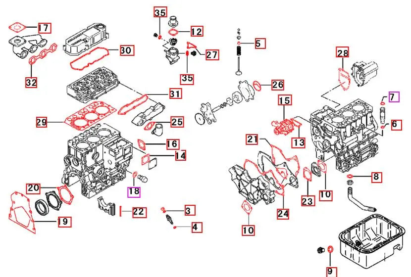 Mahindra Engine Repair Gasket Kit 31B9416010 Mahindra Direct Parts