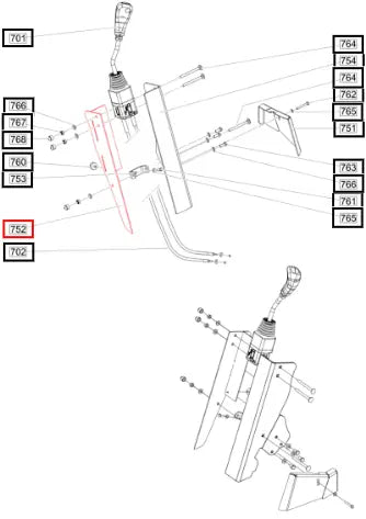 Mahindra Ext. Joystick Lever Cover Plate 583782 Mahindra Direct Parts