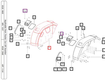 Mahindra Fender Assembly RH 007538232D91 Mahindra Direct Parts