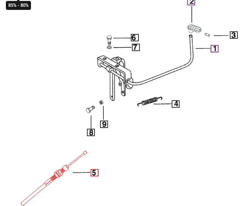 Mahindra Foot Accelerator Cable 000041892C11 Mahindra Direct Parts